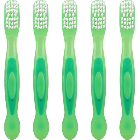 Ensemble de 5 Brosses à Dentier de Voyage, Double Face pour Nettoyage Prothèses Dentaires - Accessoires Soins Personnes Âgées, Vert (1/5)