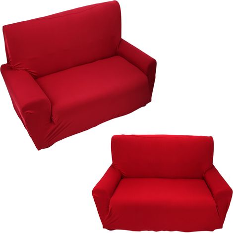 Burgunderroter Stretch-Sofabezug aus Polyester für 2-Sitzer-Sofas – Schutz vor Flecken und Tierhaaren – Waschbar und wiederverwendbar für Zuhause, Büro und Hotel (1/2)
