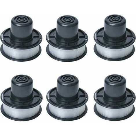 Bobine de fil A6226 compatible avec Black et Decker Coupe-herbe automatique GL250 / GL310 / GL360 / GL360SB, livrée avec 6m de ligne, ensemble de 6 bobines..-Karteo (1/4)