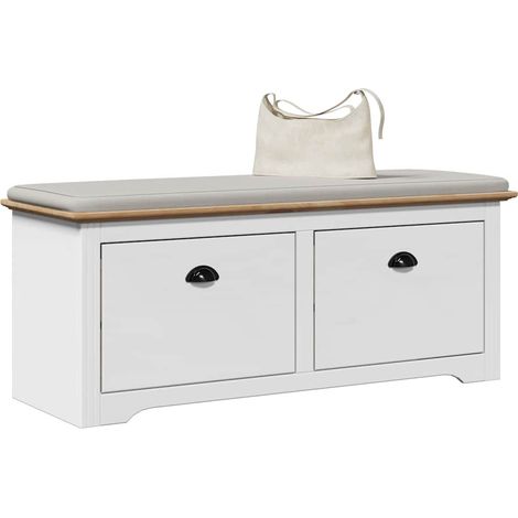 vidaXL Panca da Ingresso BODO Bianca e Marrone 114x40x45 cm
