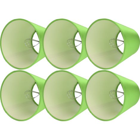 Lot de 6 abat-jour E14 en tissu pour lampe de table ou plafonnier, vert fluorescent PX157 (1/5)