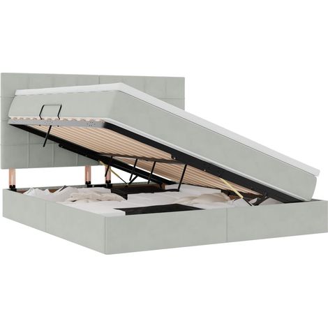 Maison Exclusive - LED-Speicherbett mit Matratze Hellgrau 180 x 2