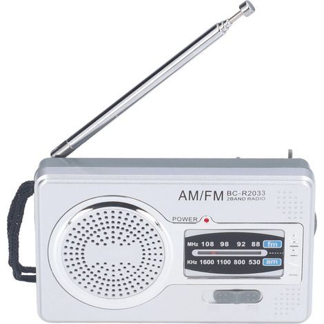 Radio AM FM Portable à Piles, Étanche en Plastique, pour Extérieur et Loisirs (BC-R2033)