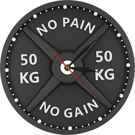 Horloge Murale Moderne Silencieux Non Ticking Quartz Mécanisme 12 Pouces Montre Créative pour Gym Musculation Musculation Décor Strongman Cadeau (1/4)