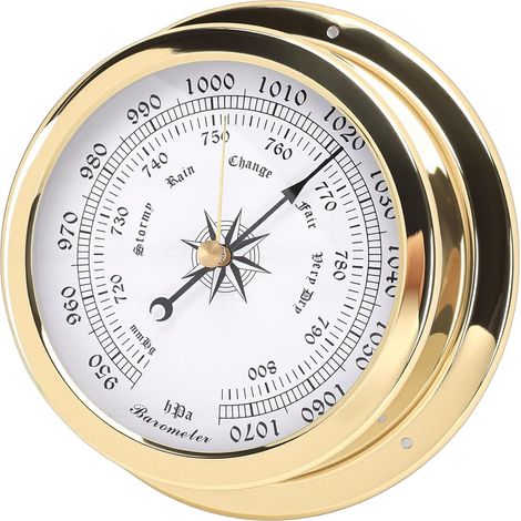 Baromètre en Laiton Mesure Précise de la Pression de L'air pour Yachts, élégant Baromètre de Bateau de 4,7" pour les Environnements Maritimes (1/5)