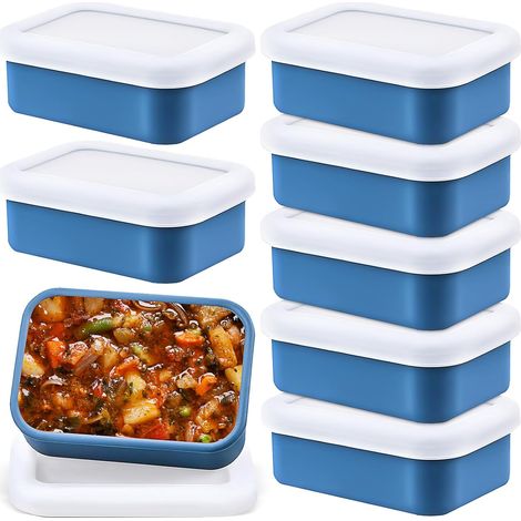 8 x 250ml Silicone Freezer Boxes with Lids (1/5)