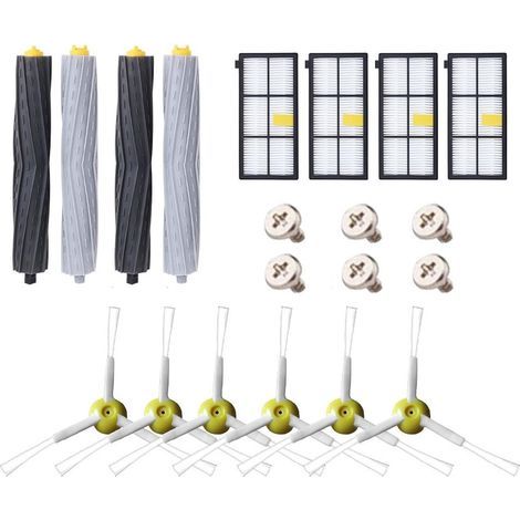 Zubehörset kompatibel mit den Roomba Saugrobotern der Serien 800, 805, 850, 860, 865, 866, 870, 871, 880, 886, 890, 891, 895, 896, 900, 960, 965, 966 und 980. 20-in-1-Filter und -Bürsten. (1/5)