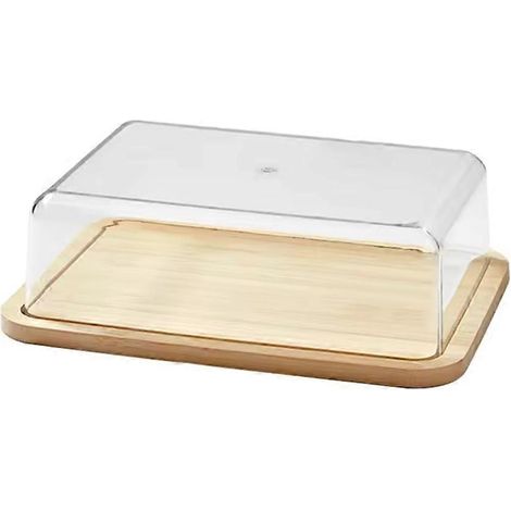 Große Butterdose aus Bambus mit transparentem Acryldeckel, Butteraufbewahrungsbox für die Küche. (1/5)