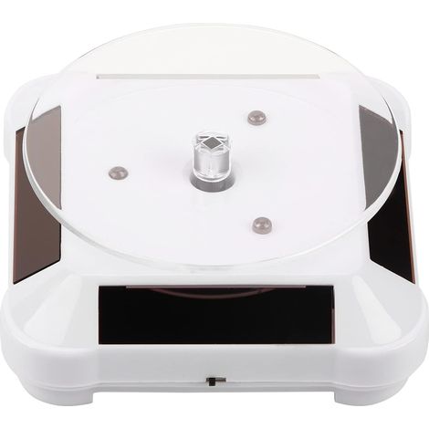 Présentoir Rotatif Solaire, vitrine Solaire 360 degrés Tourne-Disque Rotatif Montre téléphone Bijoux Organisateur présentoir Support de Montage(Blanche) (1/5)