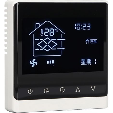 Thermostat intelligent à écran LCD avec affichage de l'humidité pour système de climatisation résidentiel 180-260 V (1/5)