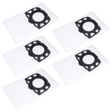 Jeffergarden Lot de 5 sacs filtrants pour aspirateur non tissé de haute qualité pour Karcher MV4 MV5 MV6 WD4 WD5 WD6 (1/4)