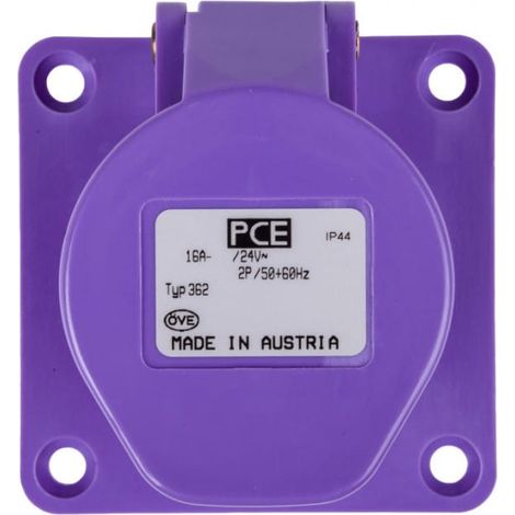 Presa da pannello 16A 2P 24V viola IP44 a torsione 362V