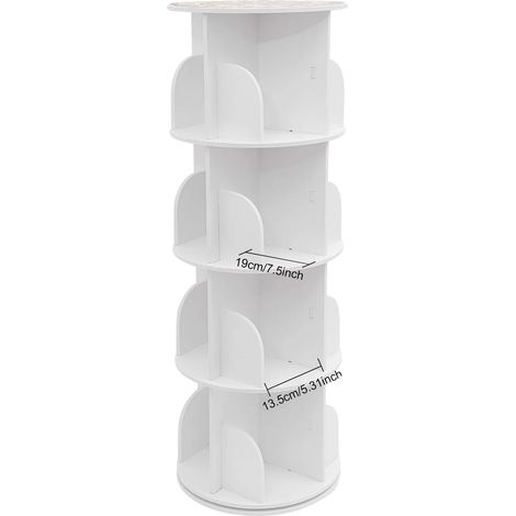 Étagère, Design Rotatif, Construction Durable, blanc (1/2)
