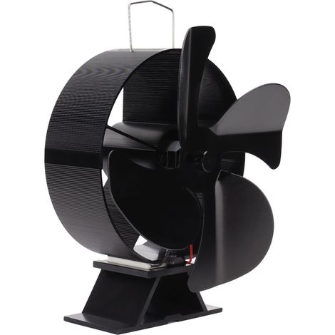 Ventilateur de poêle à chaleur 4 pales en alliage d'aluminium, fort débit d'air, pour cheminée et maison (1/5)