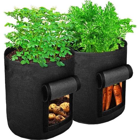 Pflanzsäcke, 2er-Pack Kartoffelpflanzsäcke, 7-Gallonen-Stoffpflanztöpfe für den Hausgebrauch