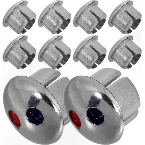 Cache-trou pour poignées de robinet de cuisine (étiquettes eau chaude et eau froide), lot de 10 plaques de finition en ABS (1/5)