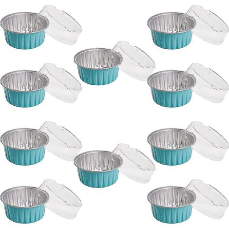Boîte en aluminium pour friteuse à air chaud, gobelet pour grill domestique, lot de 10 avec couvercle, boîte de rangement Bluefood, organisation de cuisine, ensemble de boîtes alimentaires Prime Food,