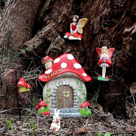 Accessoires de jardinage, bricolage, maison champignon, peinture, décoration, cadeaux pour le paysage (1/4)