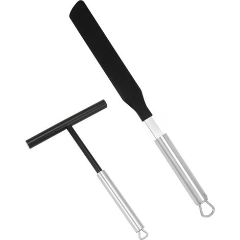 Spatule et étaleur de crêpes en acier inoxydable 304 pour crêpes-DOU