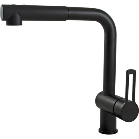 Monomando extraíble de 2 chorros para lavabo de ducha en negro mate Paffoni Ringo RIN285NO  Negro mate - RINGO (1/2)