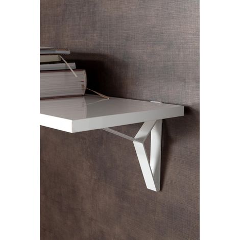 Set mit 2 weißen, matten Aluminium-Wandhalterungen, 16 cm tief SANS MARQUE (1/3)