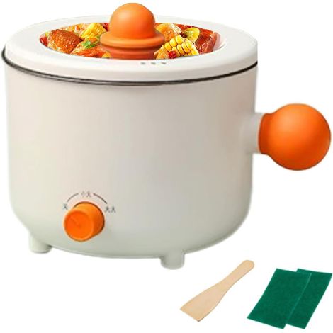 Marmite Électrique Ramen 1.8L Panier Vapeur Antiadhésif 300W 600W Double Sécurité Cuisine (1/5)