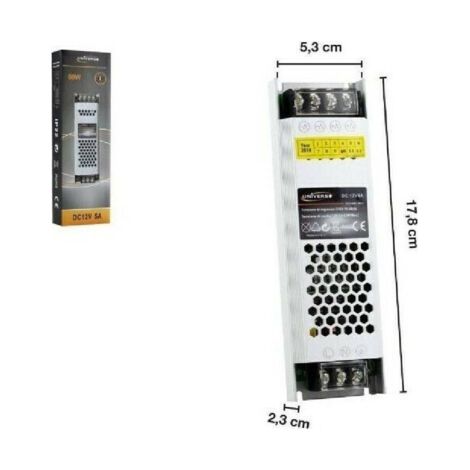 Schlanker, stabilisierter Transformator 12V DC 5A 60W für LED-Streifen S-12v-60w (1/4)