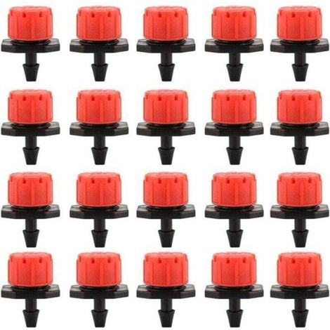 100 Tropfbewässerungsemitter – 360° verstellbare Düsen für Rasenflächen und Gewächshäuser. (1/4)