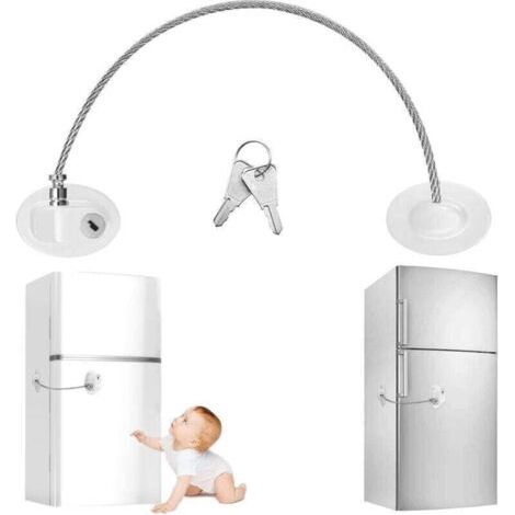 Serrure de porte de réfrigérateur blanche, XU, Serrure de réfrigérateur, Serrure de congélateur, Avec clé collante sûre -