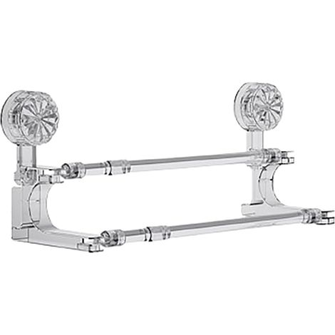 Extendable suction cup towel rack, 180° swivel, no drilling required, white, for bathroom and kitchen (1/3)