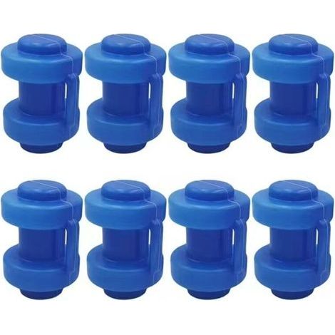 8 Pieces Trampoline End Caps Ø 25 mm, Trampoline Spare Part, for Trampoline Net Poles, Blue (1/5)