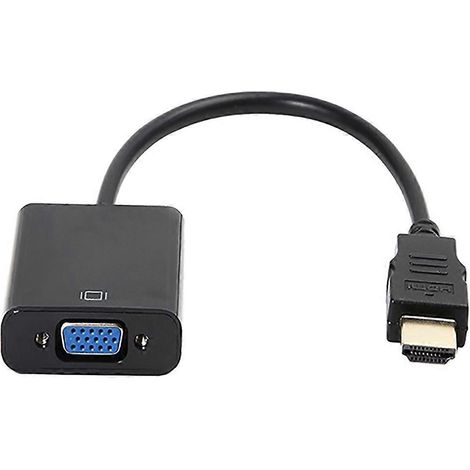 Câble convertisseur vidéo HDMI mâle vers VGA femelle compatible 1080p, adapté aux PC, ordinateurs portables et téléviseurs HD. (1/5)
