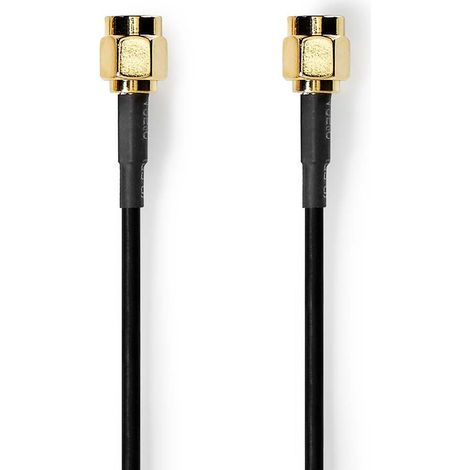 Nedis Antennenkabel / SMA-Stecker / SMA-Stecker / Vergoldet / 50 Ohm / Einzeln geschirmt / 5.00 m / Rund / PVC / Schwarz / Label