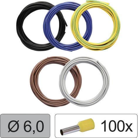 Quadrios 25CW121 Filo singolo LiFY 6.0 mm² Nero, Blu, Giallo-Verde, Marrone, Grigio 1 KIT
