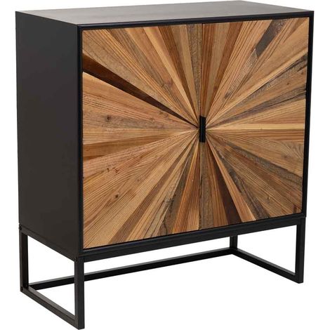 Armario de madera y metal de 2 puertas marron 75x36x80 (1/5)
