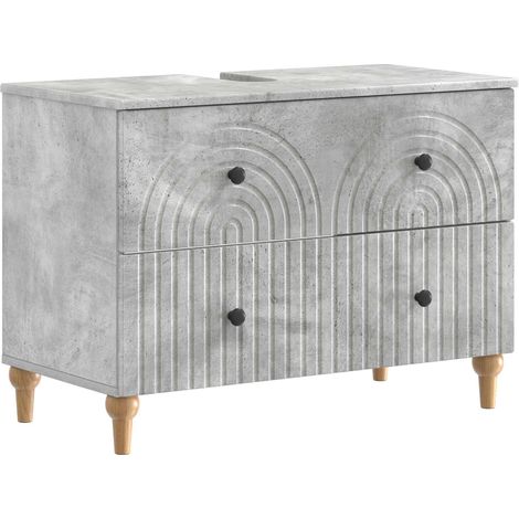 Mueble de lavabo para baño ALKMAAR Gris Hormigón vidaXL (1/5)