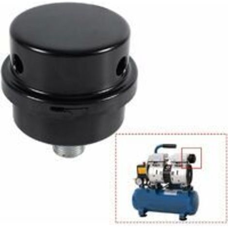 filtri silenziosi per compressore d'aria, 1/4" PT 12,5 mm, in metallo + elementi filtranti di ricambio, per compressori senza olio (1/4)