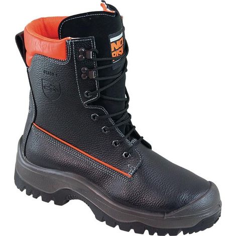 Botte de sécurité forestière NoRisk Taille 47 noir/orange cuir bovin S3 EN ISO 20345 / EN ISO 17249 (1/2)