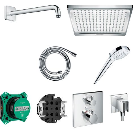 Hansgrohe Pack douche encastrée Crometta E 240 Ecostat Square EcoSmart chromé