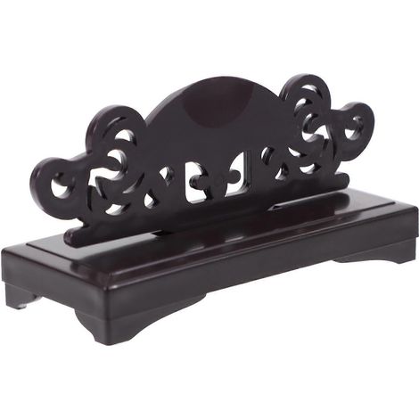 Support pliable créatif pour éventail, socle rond en plastique, porte-éventail décoratif-9.6x5.5 cm-Black (1/4)