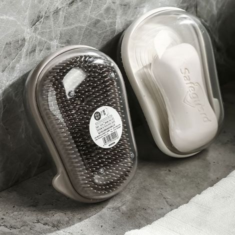 Porte-savon de voyage 2 pièces, porte-savon étanche avec 2 poches, idéal pour les voyages, la randonnée, la douche et la salle de sport. (1/5)