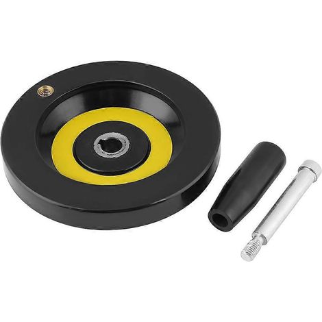 Volant arrière noir monobloc pour tours et fraiseuses avec poignée rotative (12 x 125 mm)