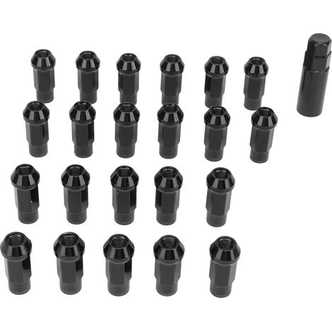 22 konische Muttern mit Mutterhülse, Schraubenschlüssel, universell einsetzbar, aus geschmiedetem legiertem Stahl, als Ersatz für Toyota-Sicherungsschlösser, schwarz, M12x1,5 (1/5)