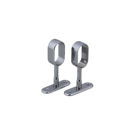 Lot de 2 Supports de Penderie Ovales en Alliage de Zinc Argenté 16 mm pour Rangement Vestiaire (1/4)