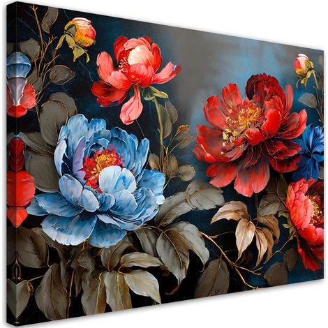 Tableau déco Fleurs peintes Botanique Nature 90x60 (1/5)