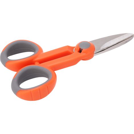 Scharfe Faserschere, Klinge aus Edelstahl, ergonomischer ABS-Griff, Kabelschere für Elektriker (1/5)