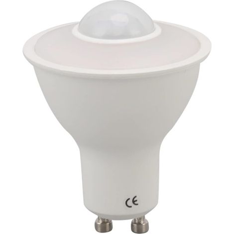 [NEVER USED] GU10 LED Infrared Motion Sensor Human Induction Replacement Bulb Warm Light for Ceiling Hallway Porch 3000K 5W AC 85-265V