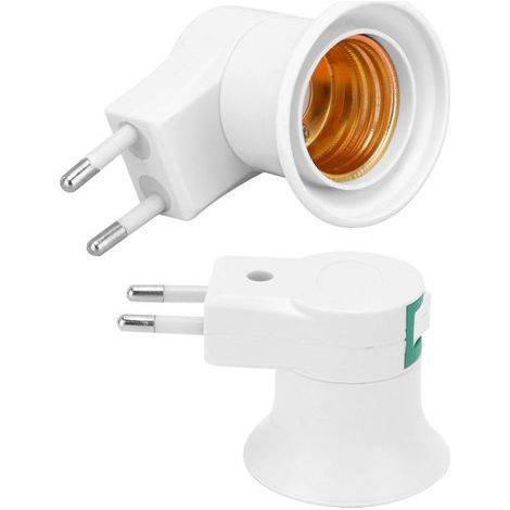 Douille Lampe E27 Avec Interrupteur - Prise Murale PVC À Visser - 220 V - Pour Ampoules E27 - Lot De 2 (1/5)