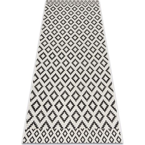 Tappeto SIZAL FLAT 49361960 Rombi crema / nero black 200x290 cm