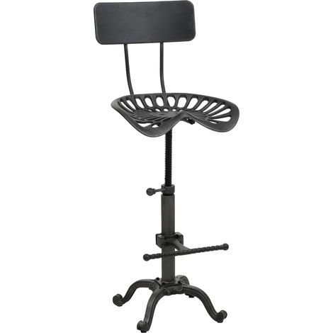 Tabouret de bar HWC-N26 chaise de bar tabouret de comptoir réglable en hauteur pivotant repose-pieds métal industr